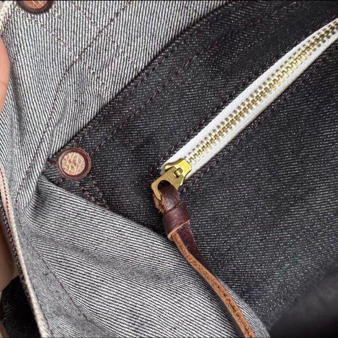 RRL 肩掛け ブラック デニム トートバッグ