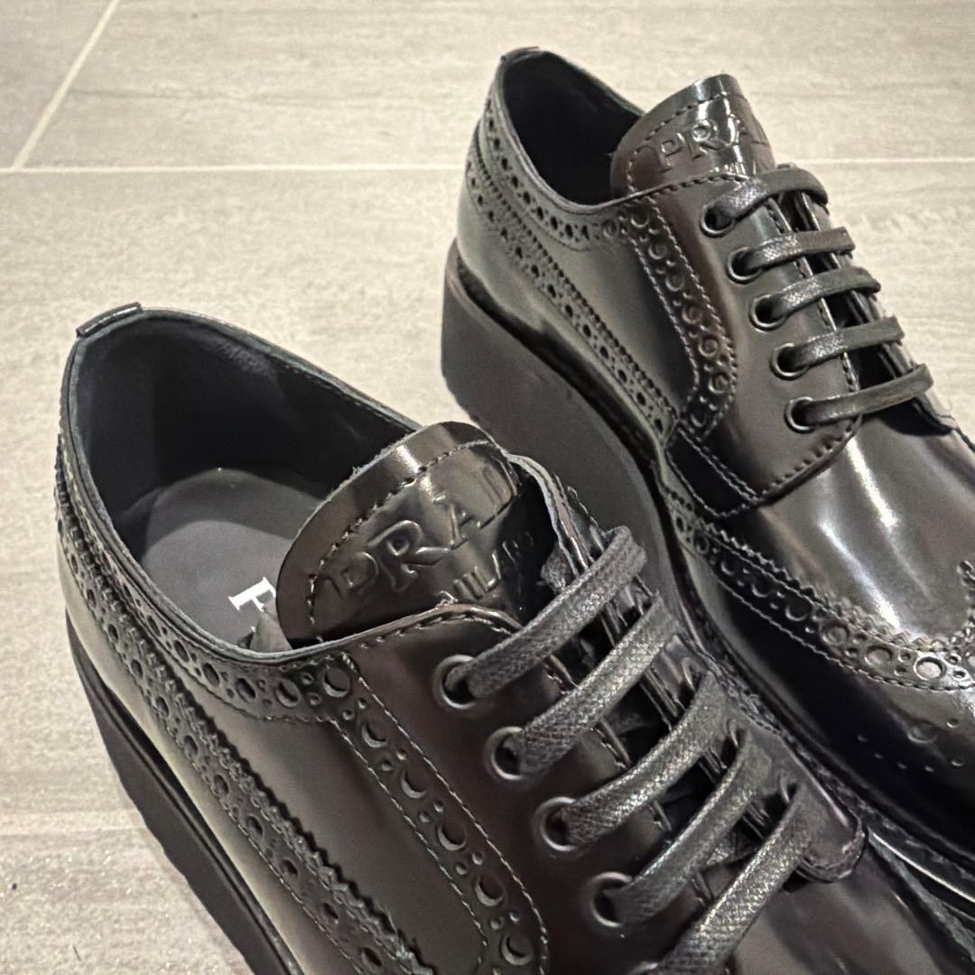 【36】PRADA ブラッシュドレザー ダービーシューズ 新品未使用