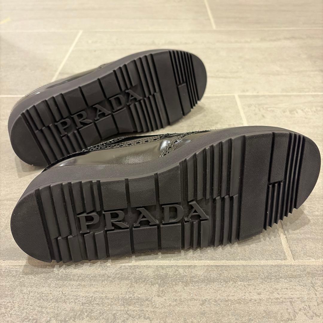 【36】PRADA ブラッシュドレザー ダービーシューズ 新品未使用