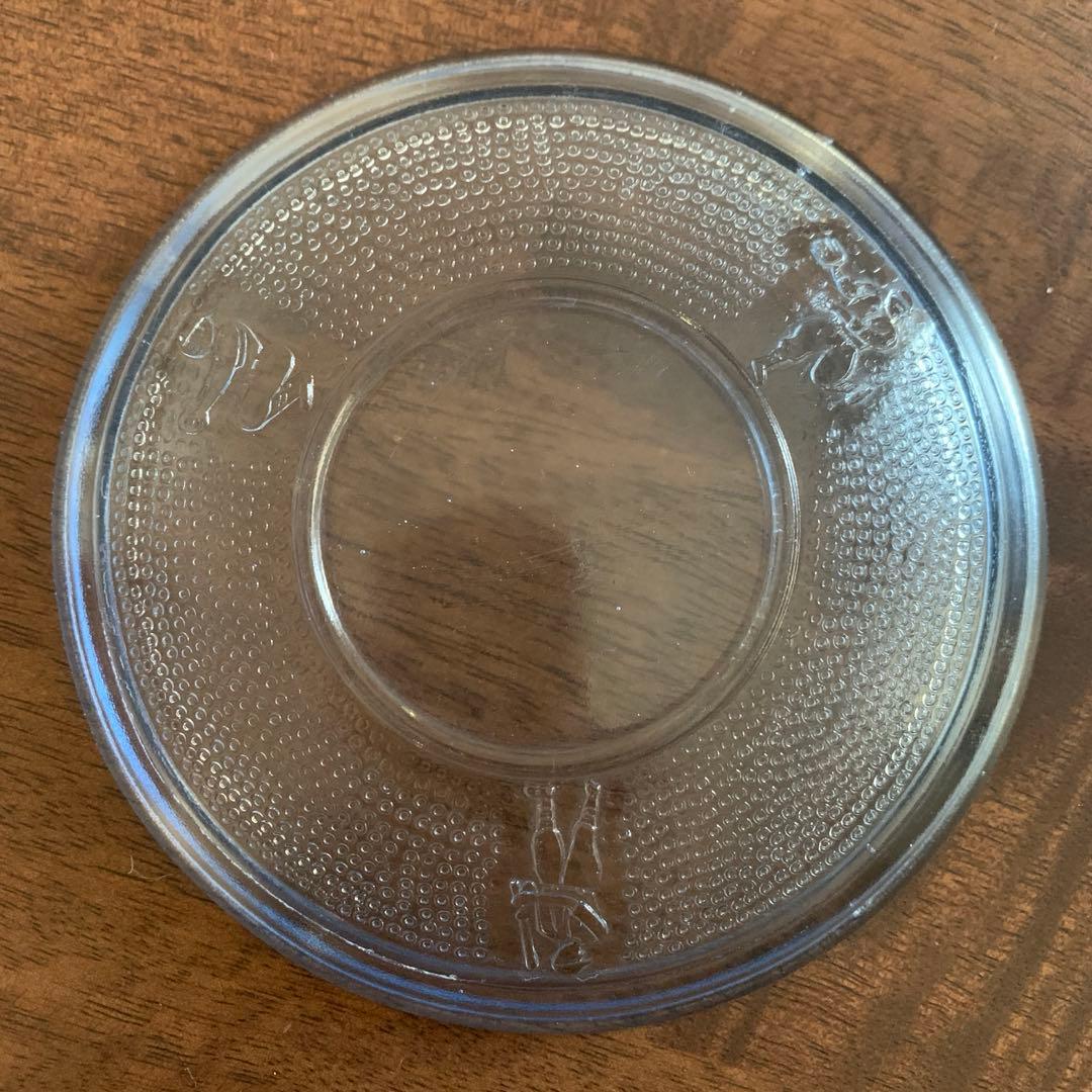 古いプレスガラス　野球柄　5枚セット