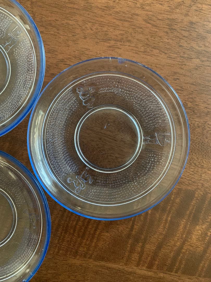 古いプレスガラス　野球柄　5枚セット