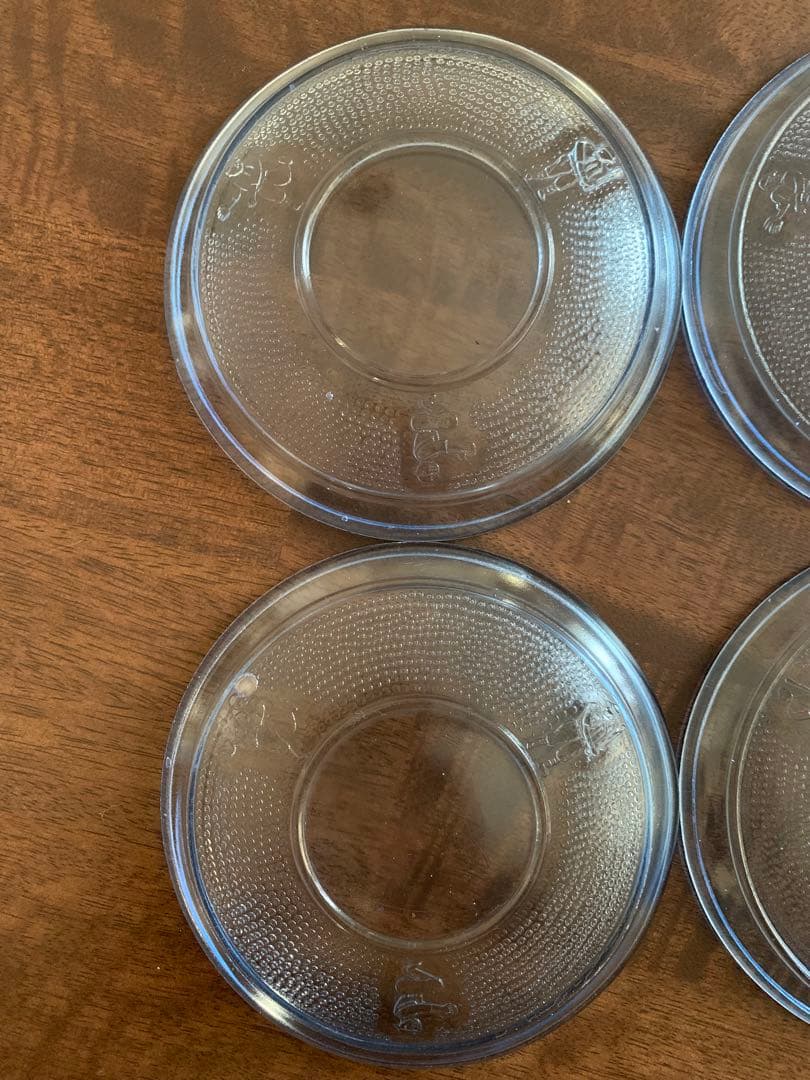 古いプレスガラス　野球柄　5枚セット