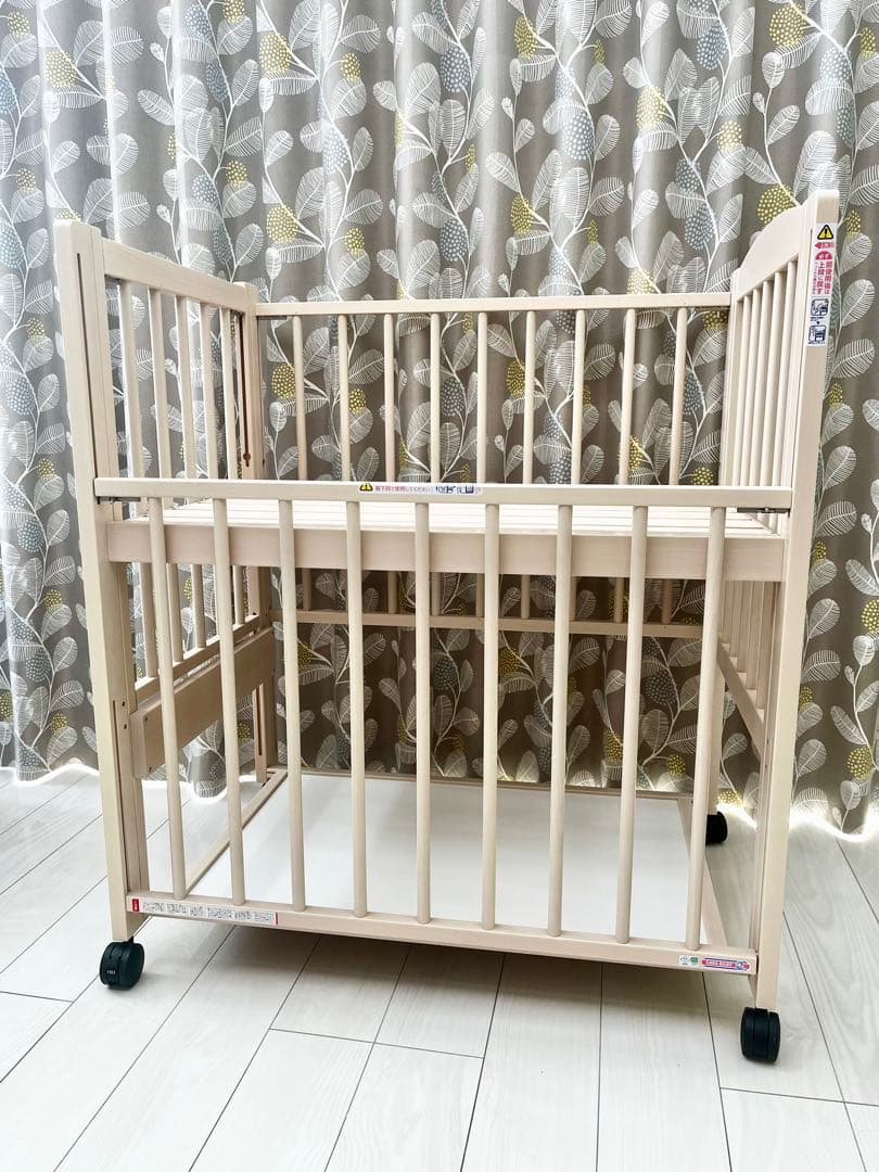 【美品❣️】サワベビー 3面スライド ミニベビーベッド ホワイト コンパクト