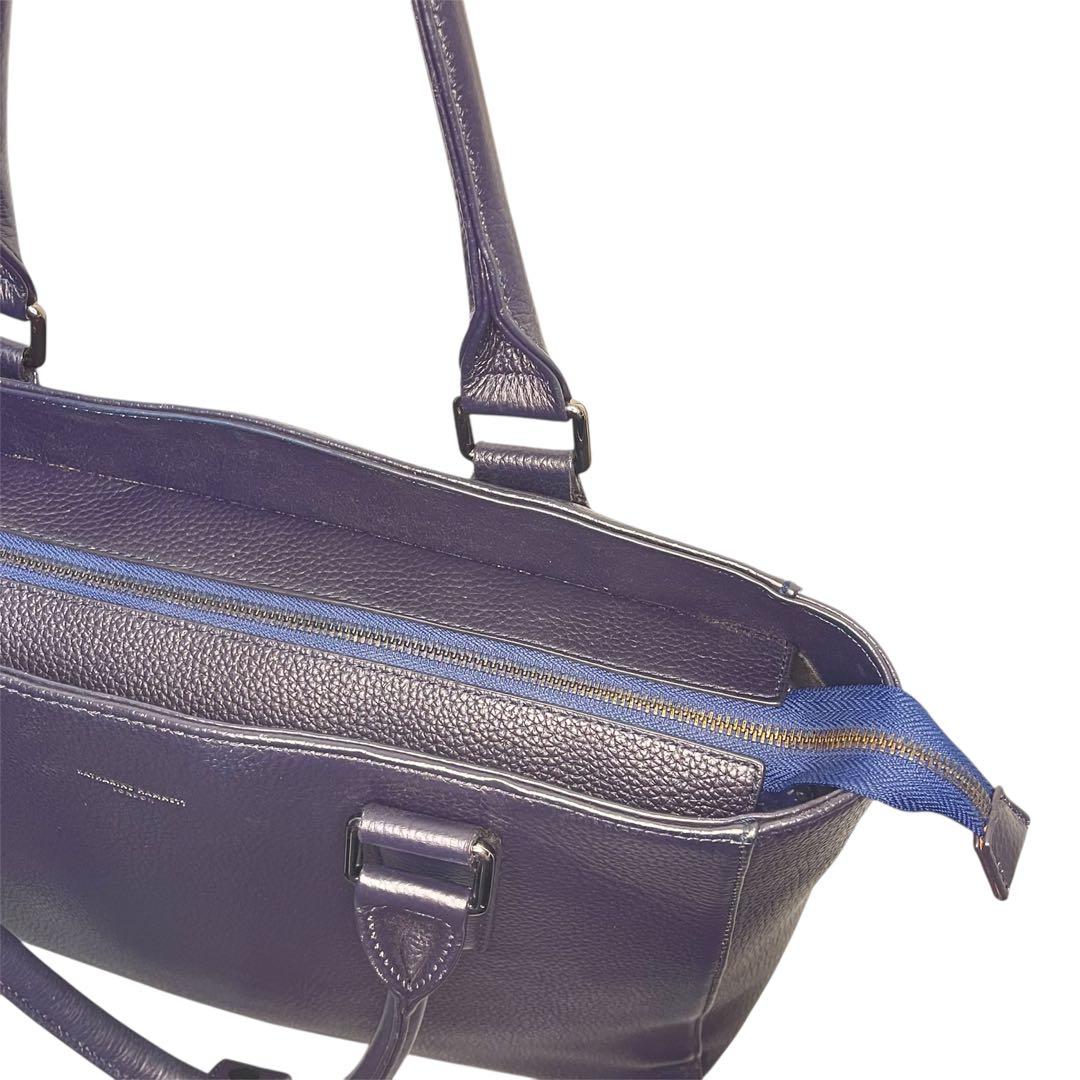 キャサリンハムネット シボ革 トート ビジネスバッグ 大容量 A4可