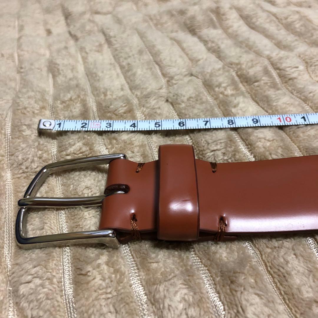 ラルディーニLARDINI本革レザーベルト フラワーピン付/ブラウン85cm