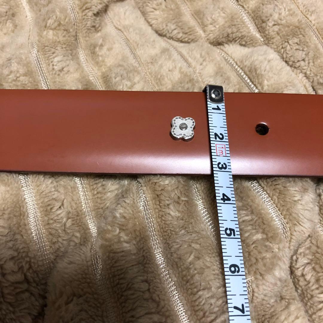 ラルディーニLARDINI本革レザーベルト フラワーピン付/ブラウン85cm