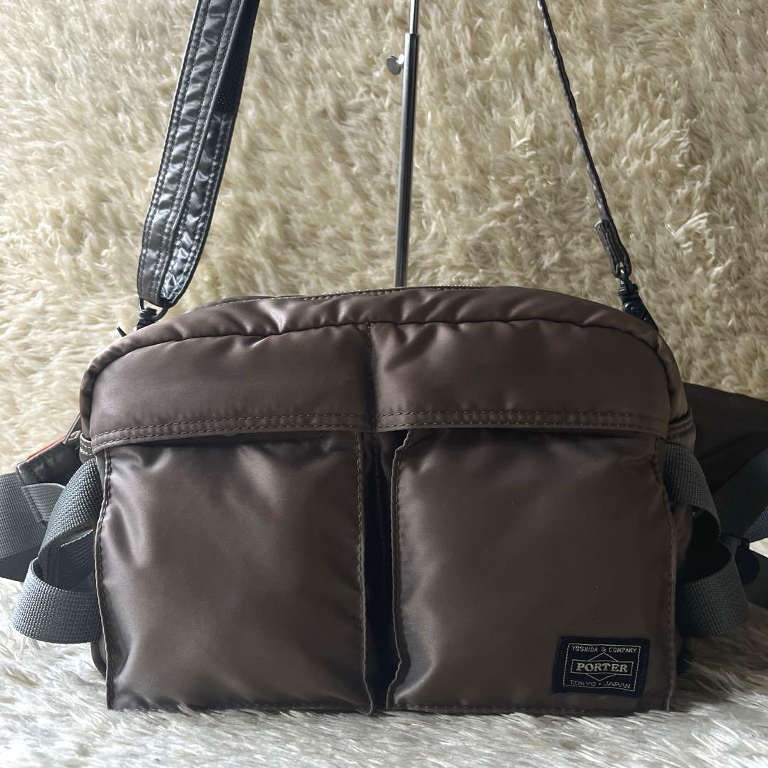 【極美品・色変化あり】ポーター タンカー シルバー　2way ウエストポーチ