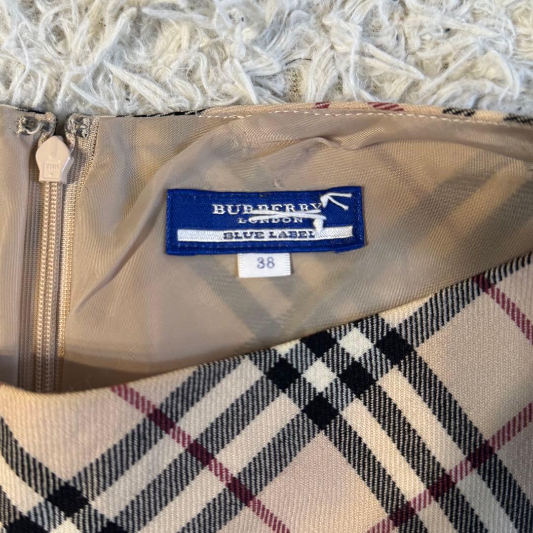 バーバリー　ブルーレーベル　ノバチェック　ノースリーブ　ワンピース　38