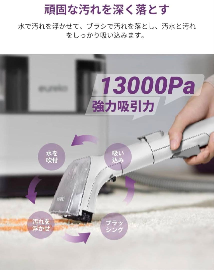 NEY200 カーペットクリーナー 加熱式 布洗浄機 リンサー洗浄機 400W