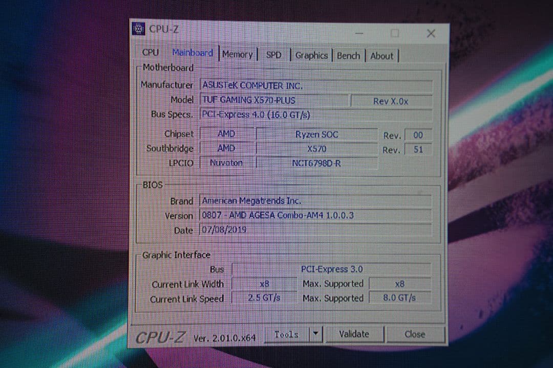 CPU ASUS TUF GAMING X570-PLUS +Ryzen 7 3700X