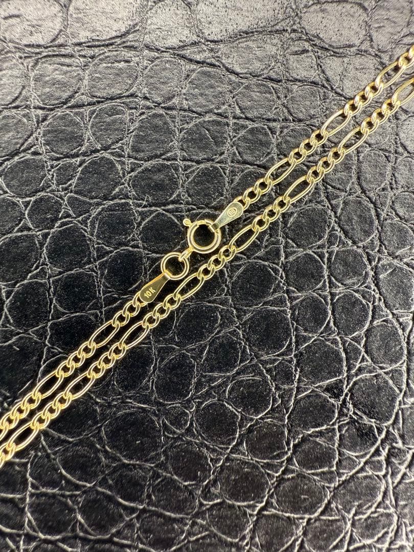 アクセサリー 10K Figaro Necklace 46cm 2mm