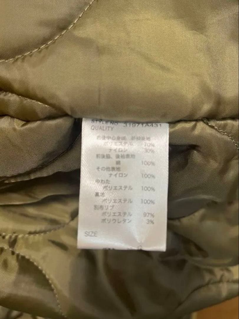 CFT.パッチワーク中綿ミリタリーコート/カーキ