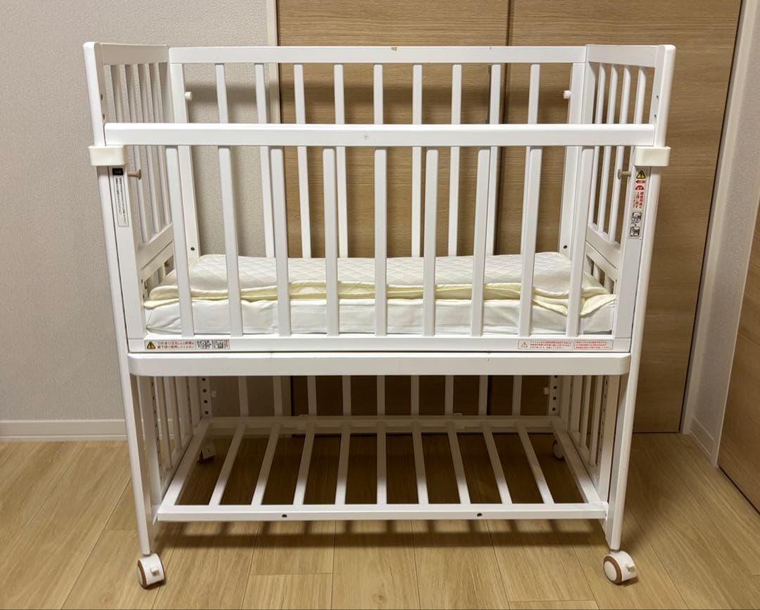 【布団一式セット】そいねーる+ロング ＋ムーブ ホワイト ベビーベッド 添い寝