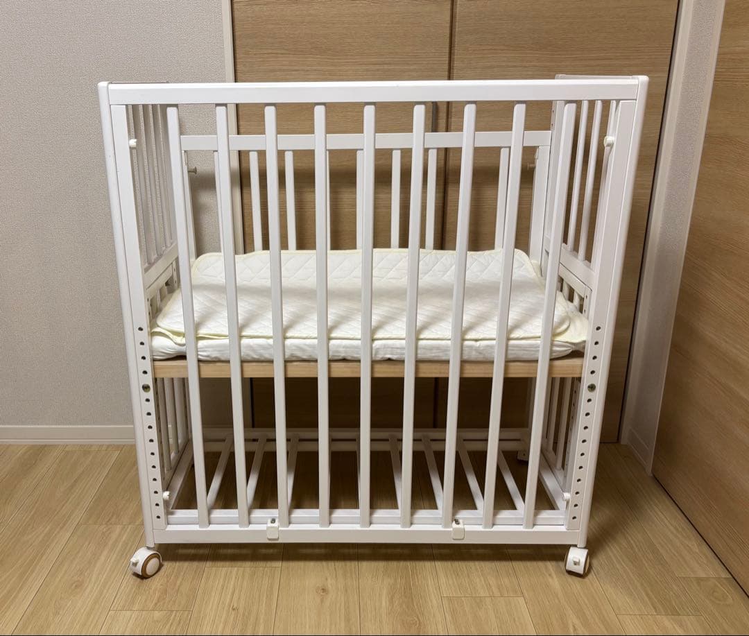 【布団一式セット】そいねーる+ロング ＋ムーブ ホワイト ベビーベッド 添い寝