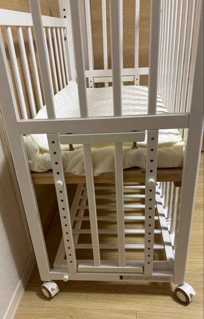 【布団一式セット】そいねーる+ロング ＋ムーブ ホワイト ベビーベッド 添い寝