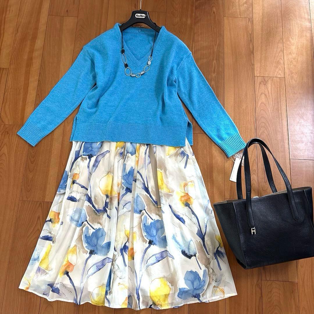 新品モラビトスペル　カタログ掲載リュクスな花柄スカート　サイズ３８¥64900