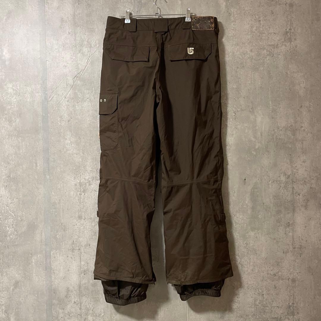 burtonバートンスキーパンツスノーボードウェアズボン下茶色ブラウン刺繍ロゴ
