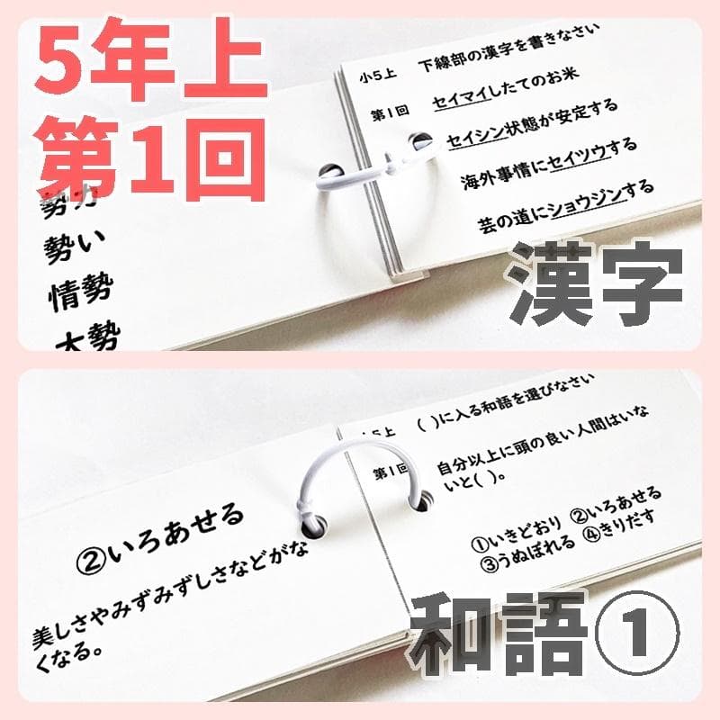 【5K3】予習シリーズ５年上　漢字とことば　第1～19回　組分けテスト　中学受験