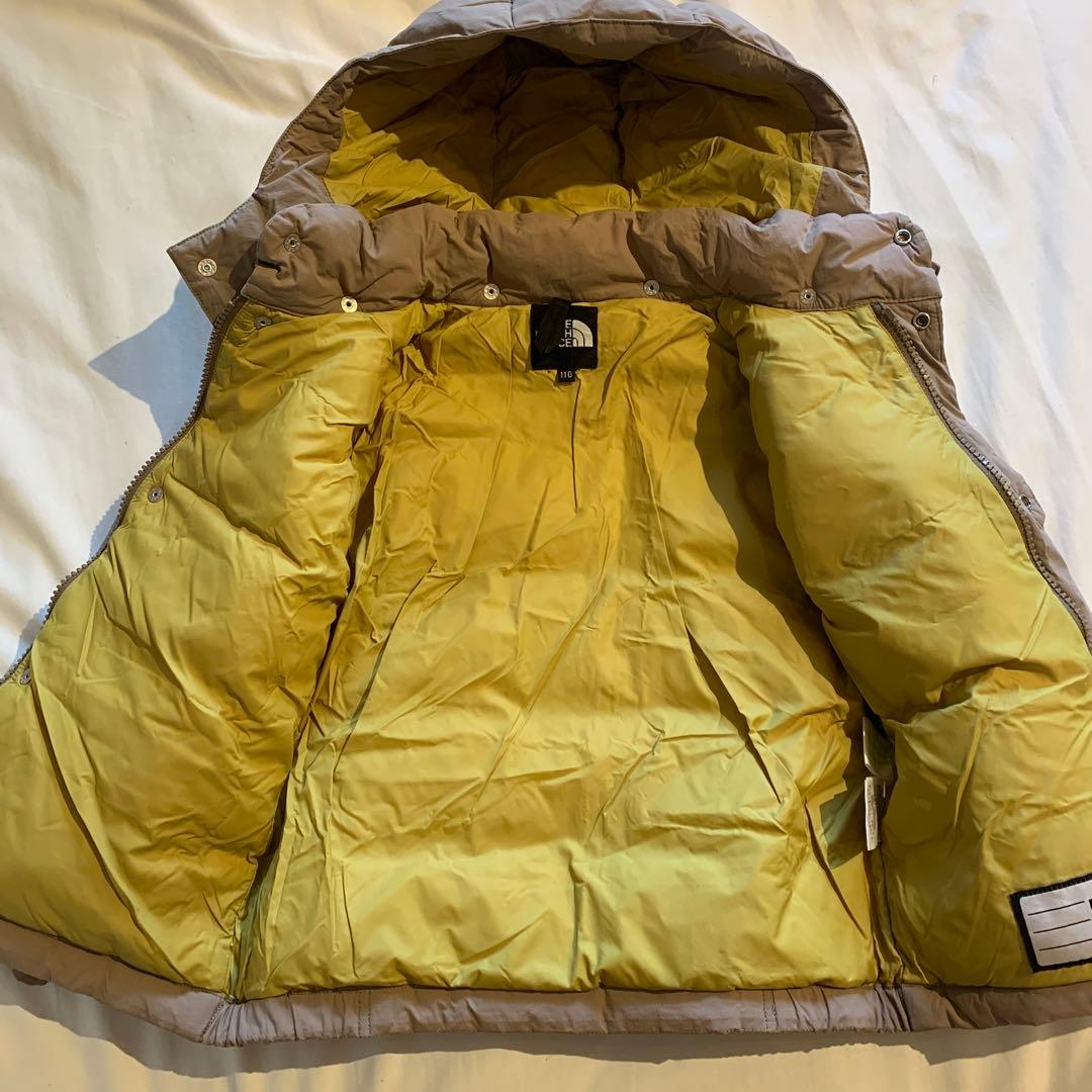 美品 ノースフェイス 110cm ダウンジャケット NORTHFACE ベージュ