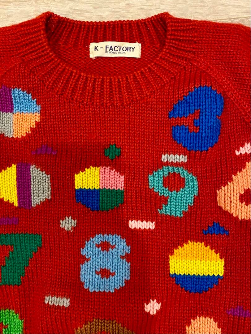 K-FACTORY 数字と図形デザイン ニットセーター