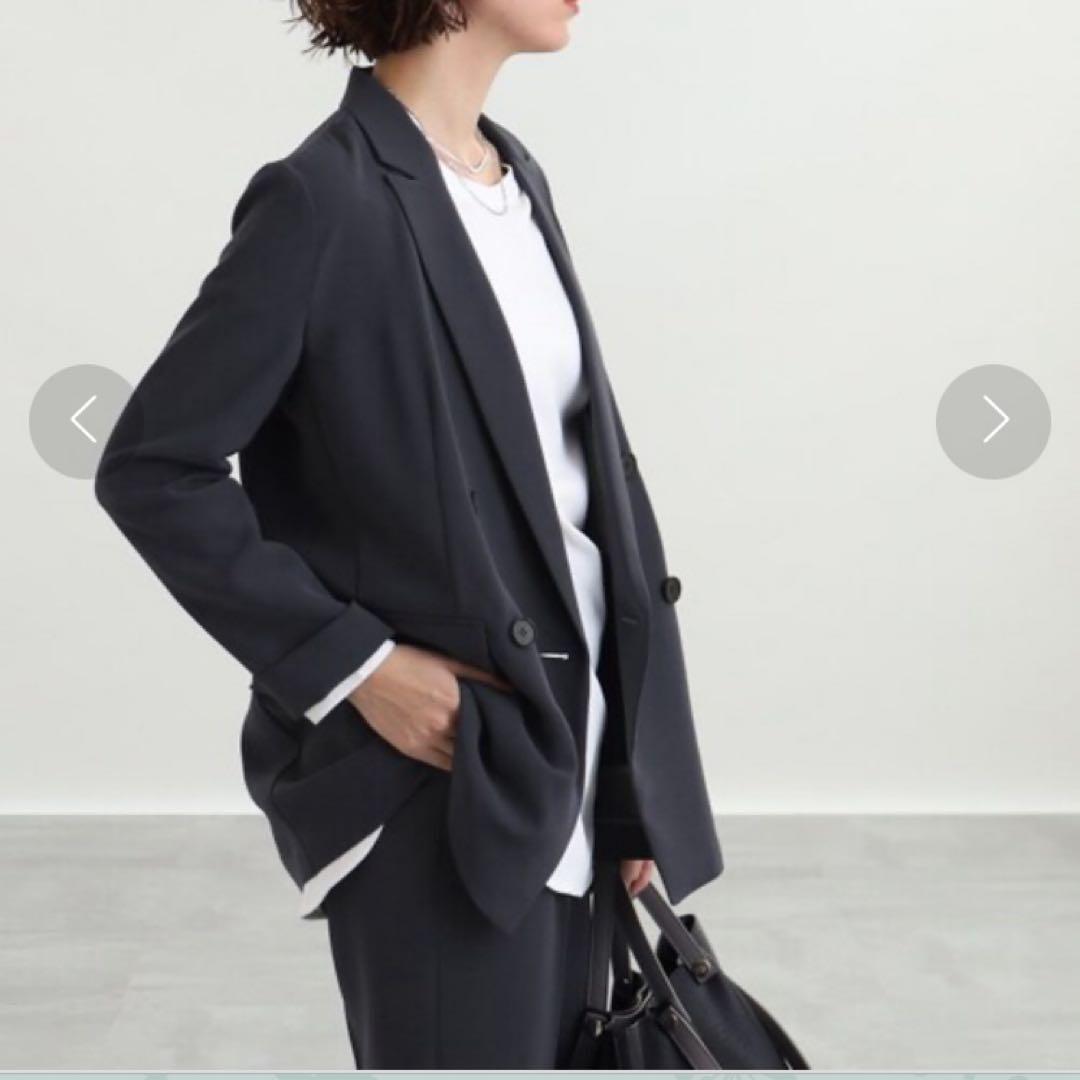 インディヴィ2023SSこなれセットアップ　スーツ　ダブル　ウォッシャブル　UV