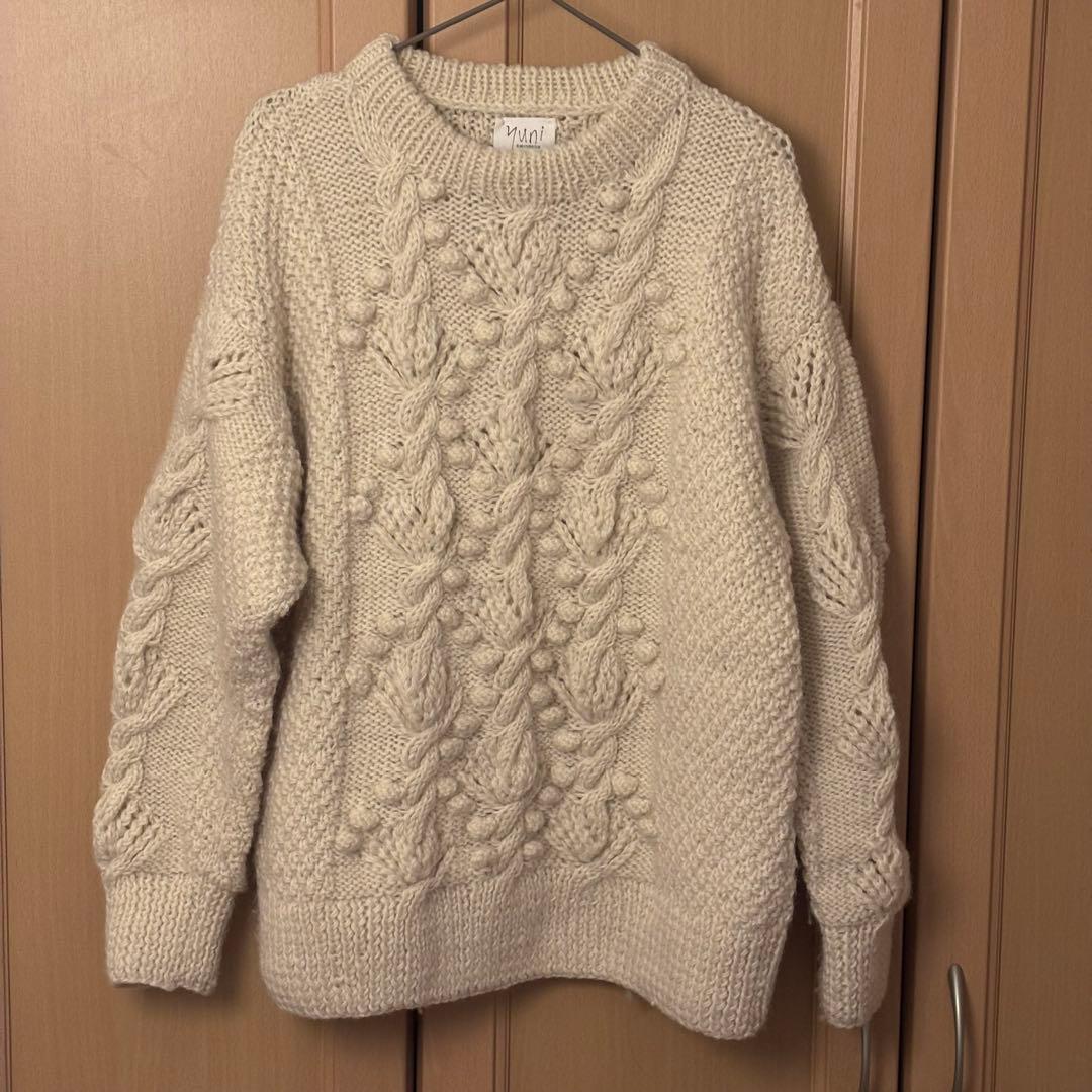 北欧、暮らしの道具店 /yuni /ユニ/植物柄のハンドニット