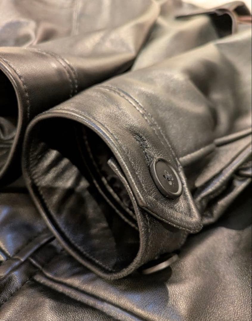 美品】BEAMS　ビームス レザー ジップブルゾン