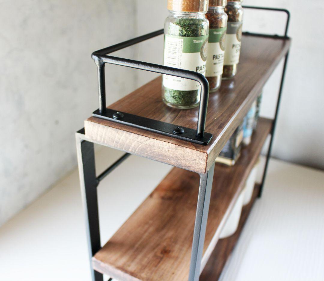 SHIba！アイアン3段スパイスラック・調味料棚