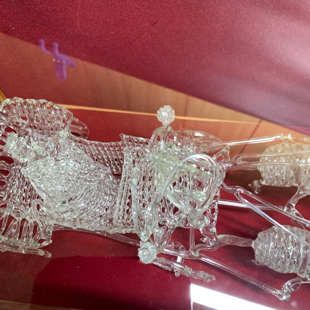 細密ガラス細工　馬車　インテリア　昭和レトロ