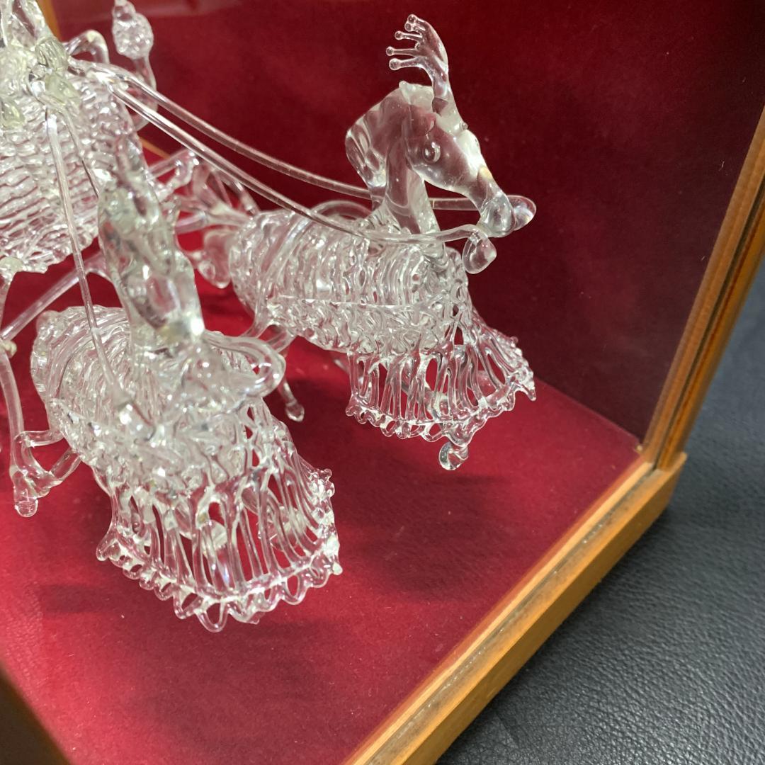 細密ガラス細工　馬車　インテリア　昭和レトロ