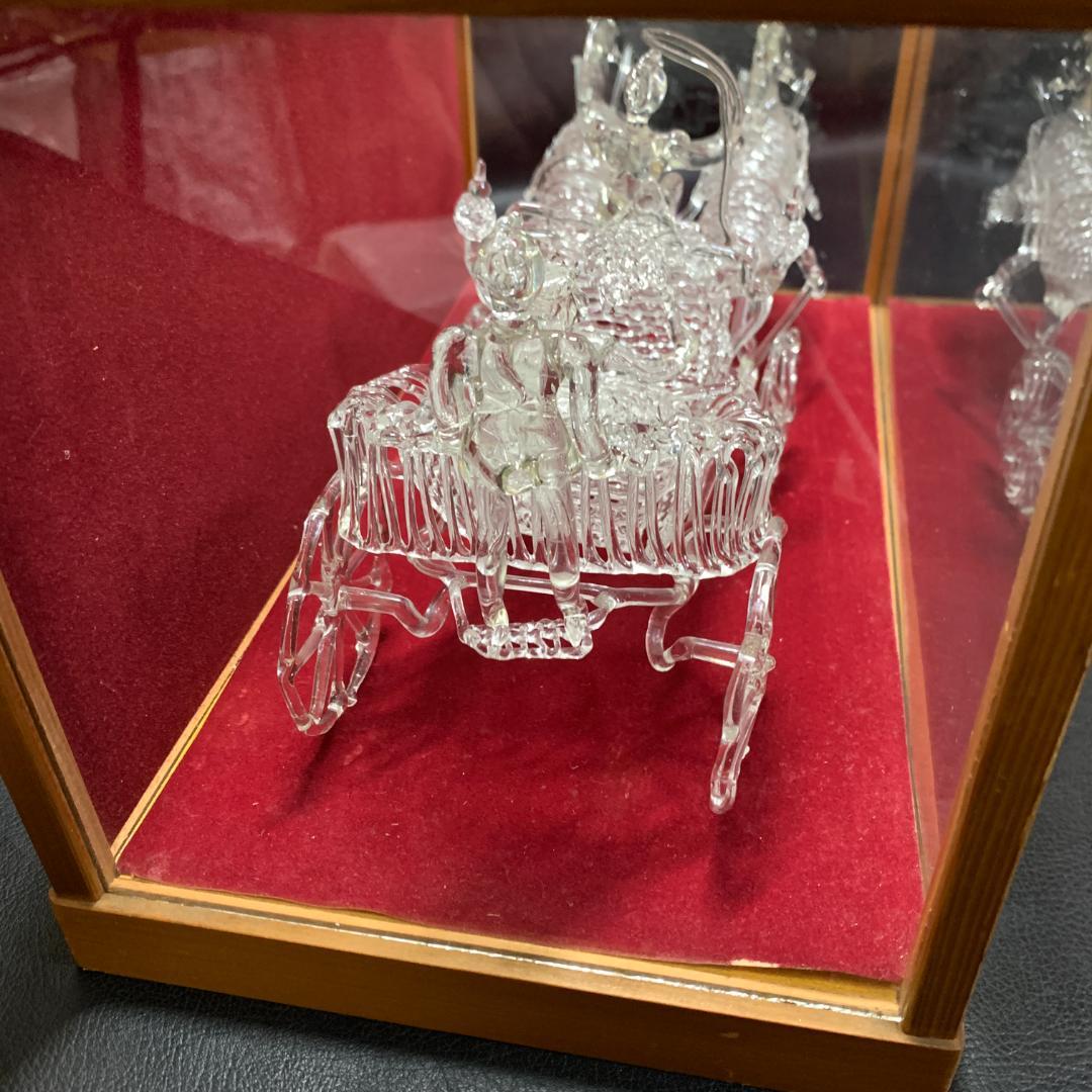 細密ガラス細工　馬車　インテリア　昭和レトロ