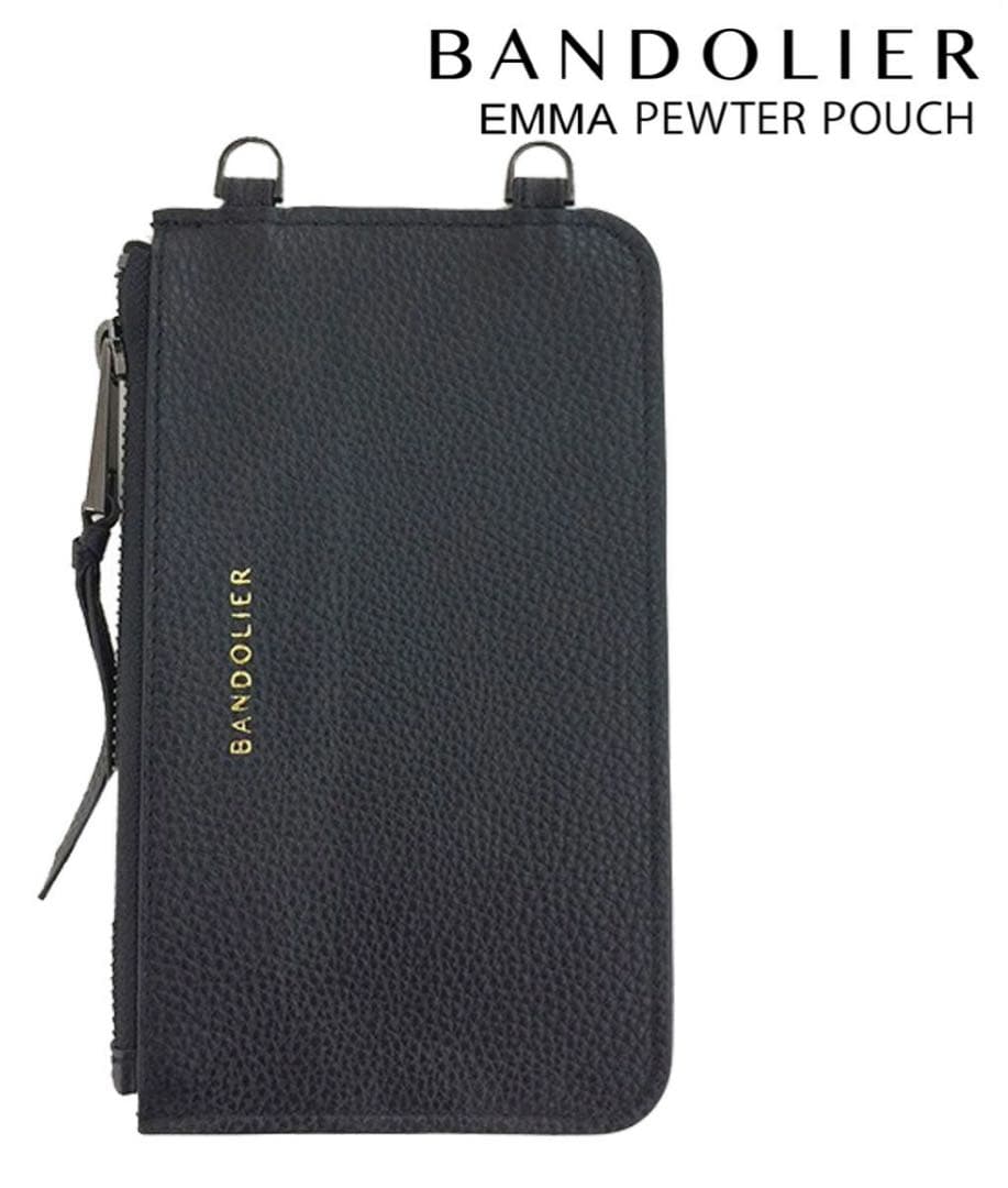【BANDOLIERバンドリヤー】ポーチ《ブラック/ピューター》