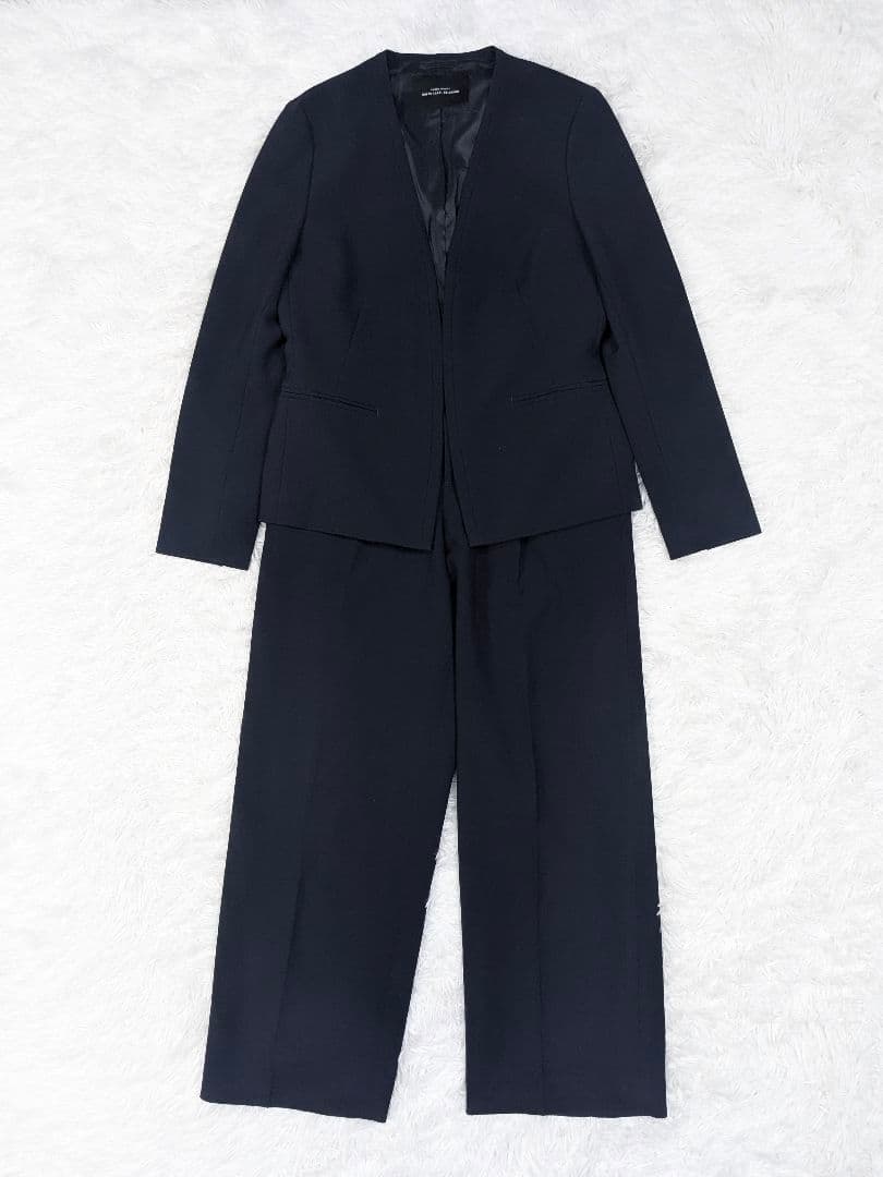 グリーンレーベルリラクシング ダブルクロスパンツスーツ ネイビー 38 洗える