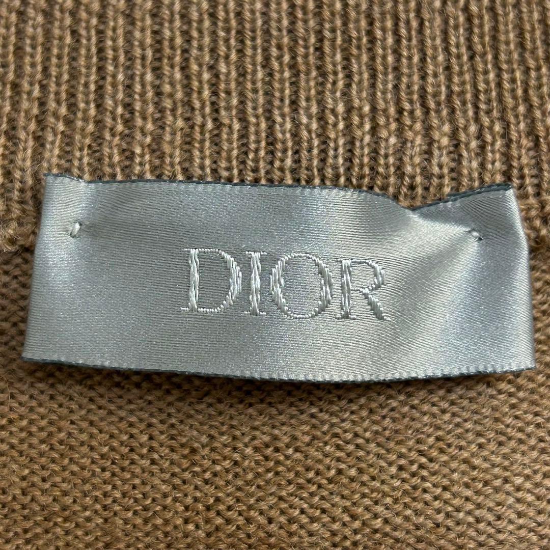 221【美品】ディオール☆ブランドロゴワッペン入りニット セーター 千鳥格子