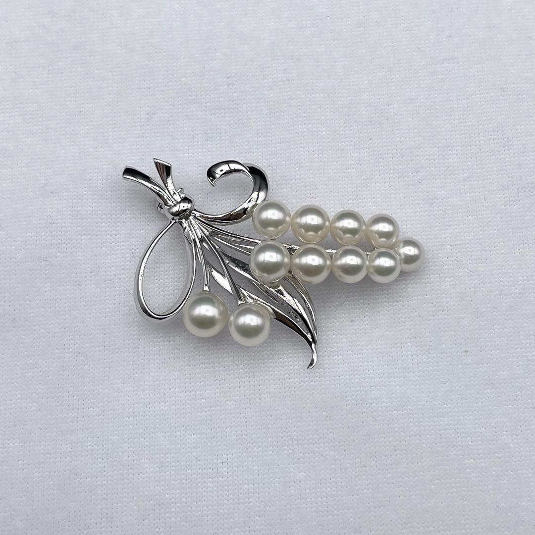 ミキモト アコヤ真珠 パール ブローチ 5.5mm-7.0 mm SILVER
