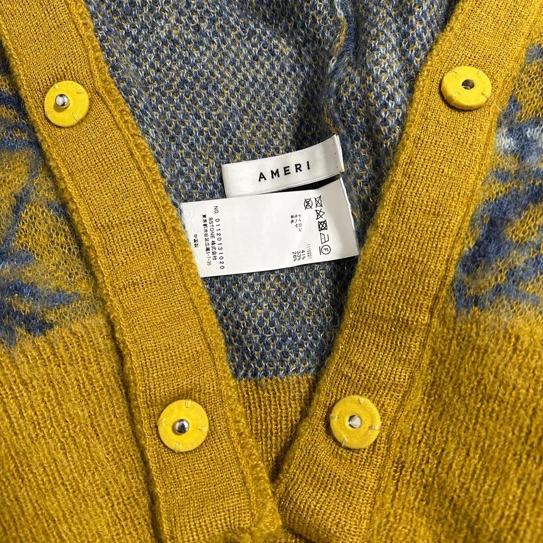 Ameri vintage 花柄ニット カーディガン