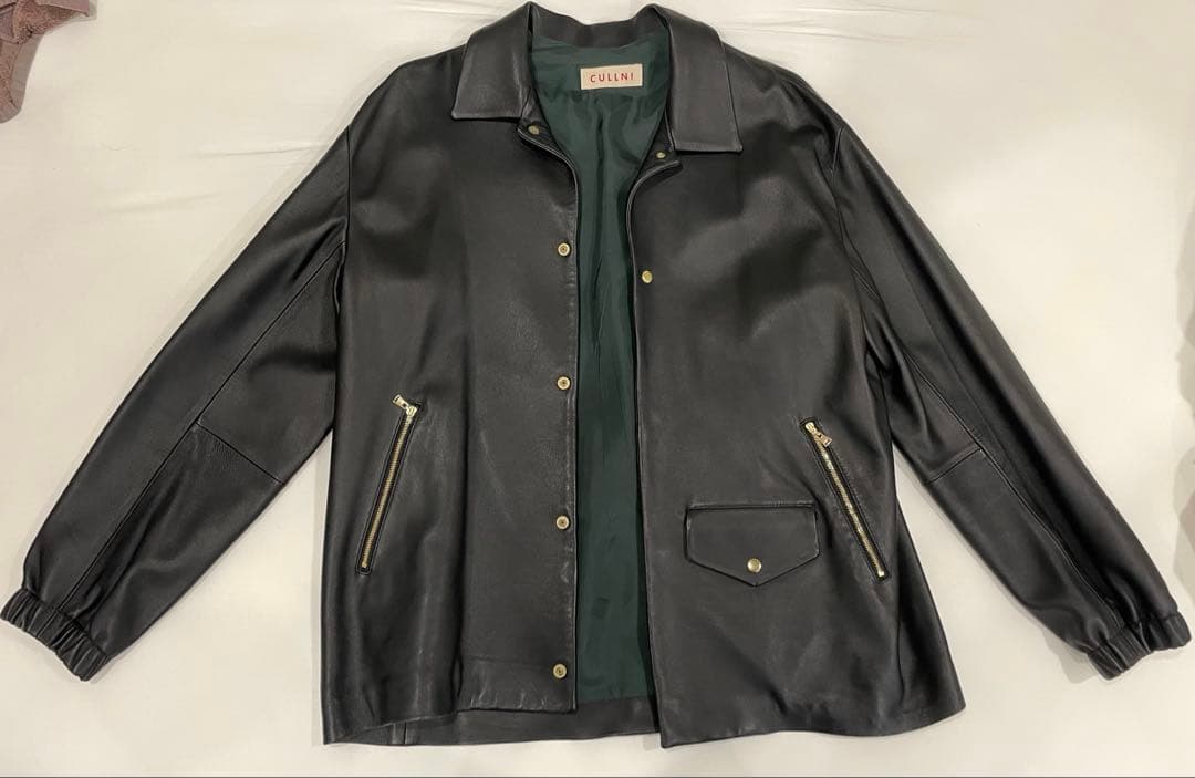 CULLNI(クルニ)レザーコーチジャケット黒ブラックライダースSTUDIOUS