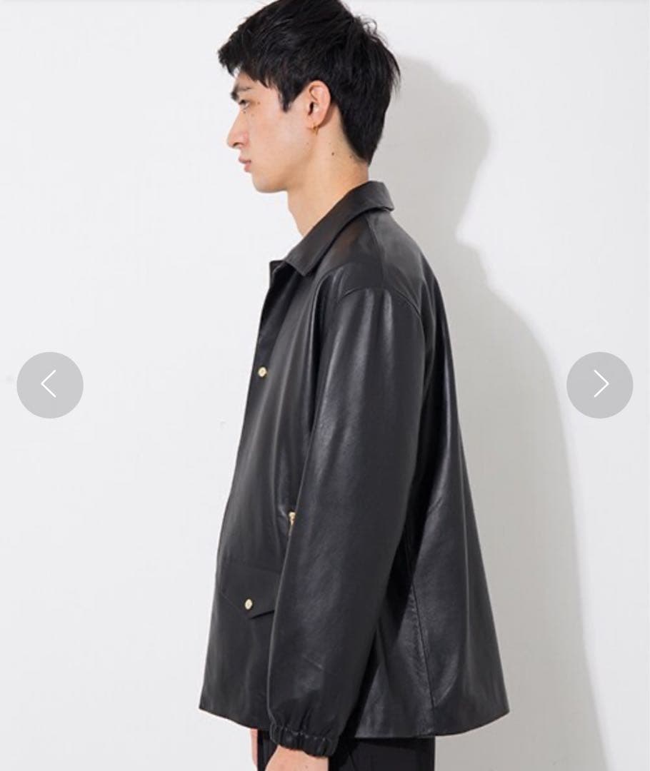 CULLNI(クルニ)レザーコーチジャケット黒ブラックライダースSTUDIOUS