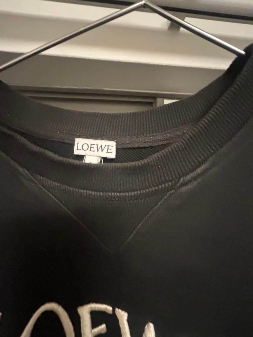 LOEWE ブラック ロゴ刺繍 スウェット