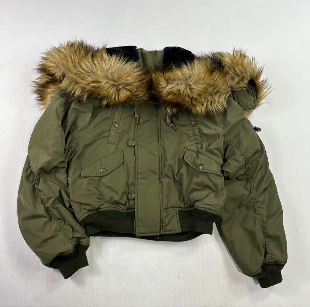 Y2K フェアリーグランジ ファー ミリタリー N-2B ジャケット 短丈