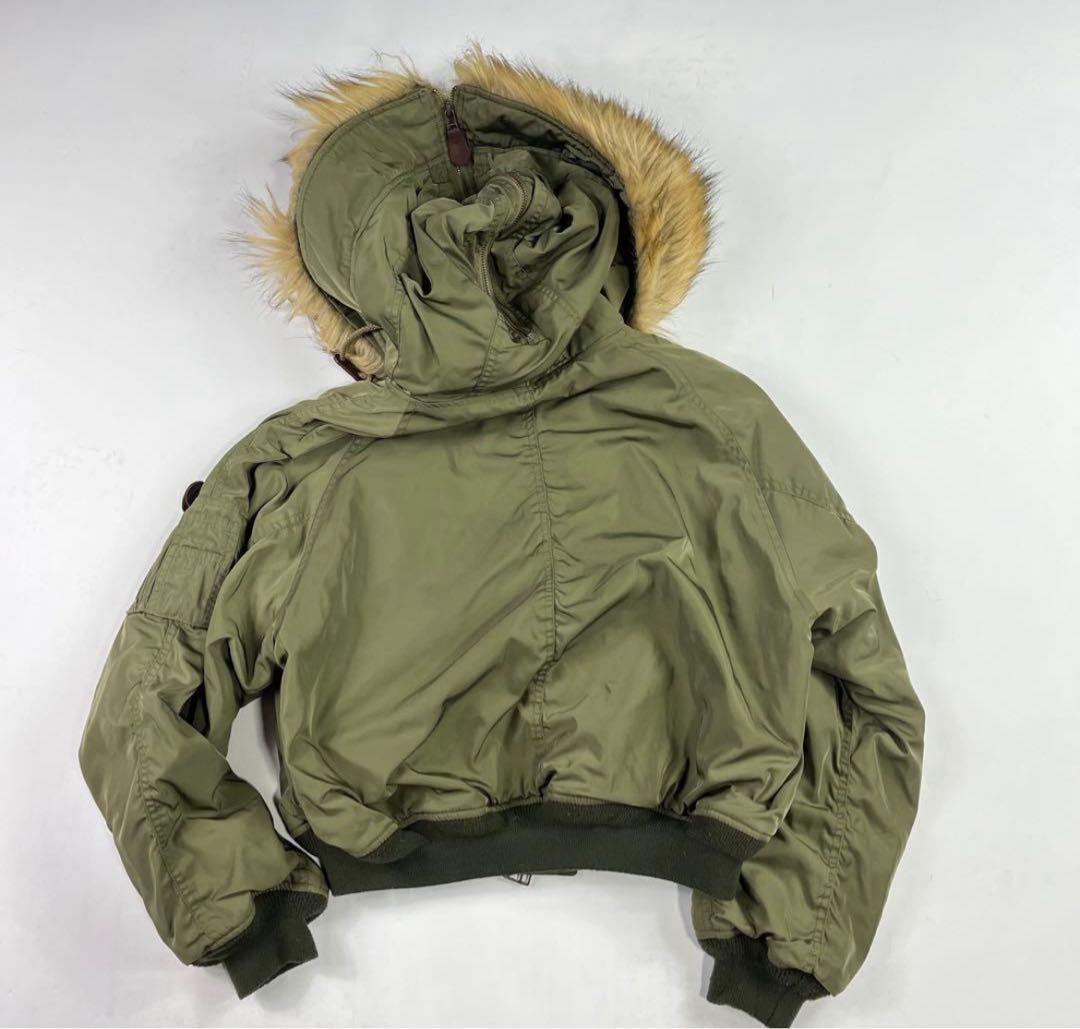 Y2K フェアリーグランジ ファー ミリタリー N-2B ジャケット 短丈