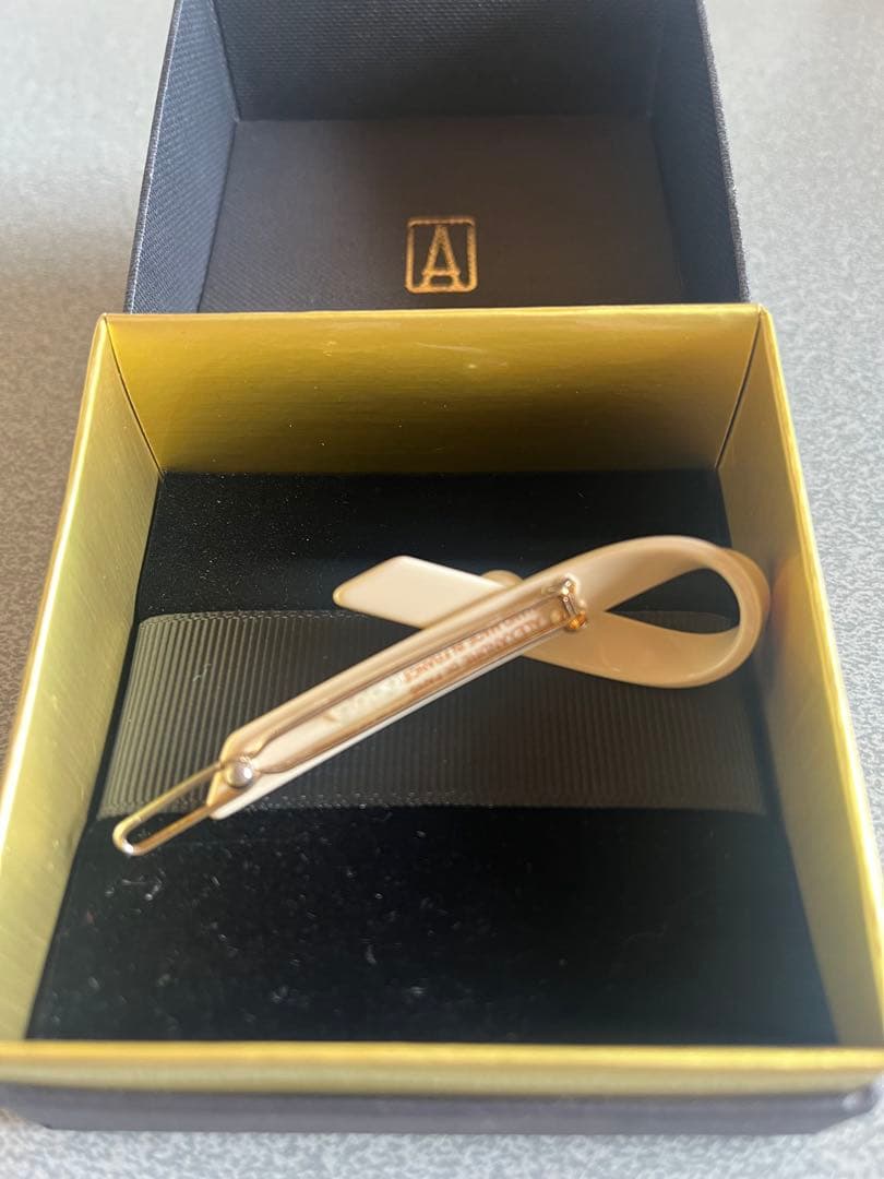 アレクサンドルドゥパリ　ヘアピン　パール　ホワイト　リボン