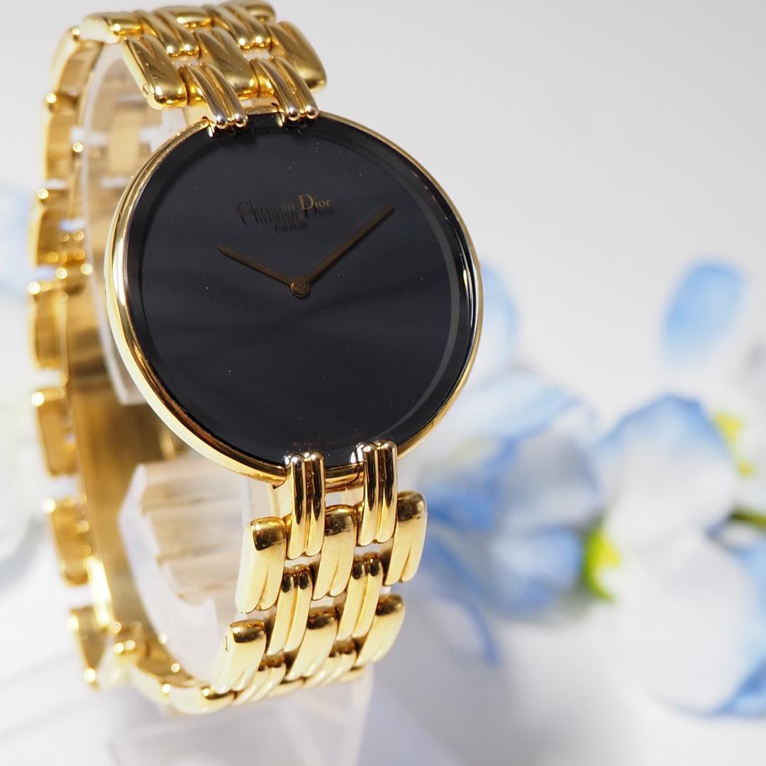 美品 ディオール DIOR バギラ ブラックムーン メンズ 腕時計 H613