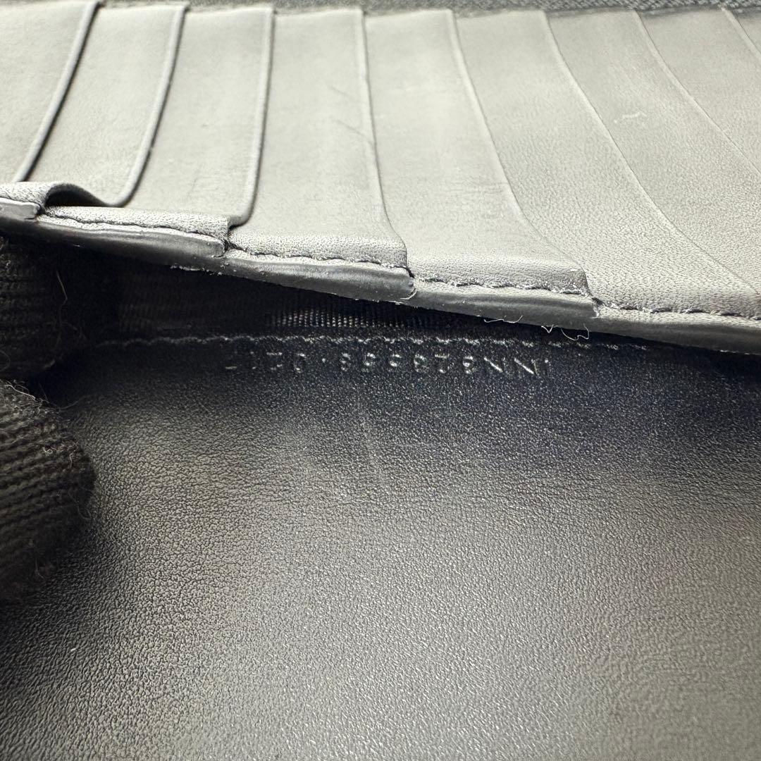 サンローラン　クロコ型押し　長財布　オーガナイザー　ブラック　美品