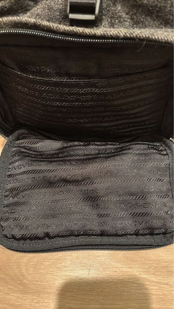 PRADA グレー ミニリュック　ウール