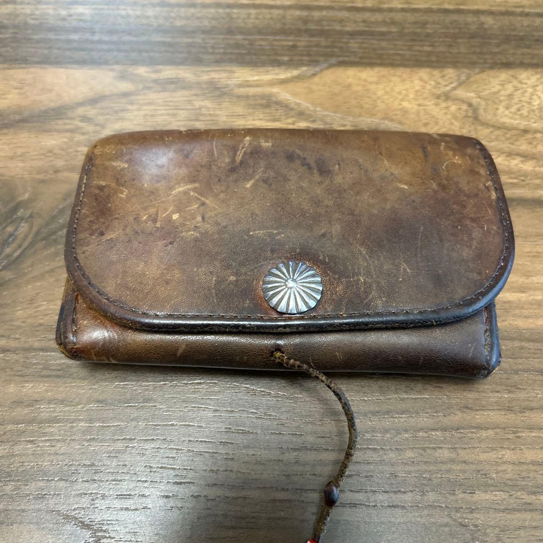 ブラウンレザー フラップ式長財布