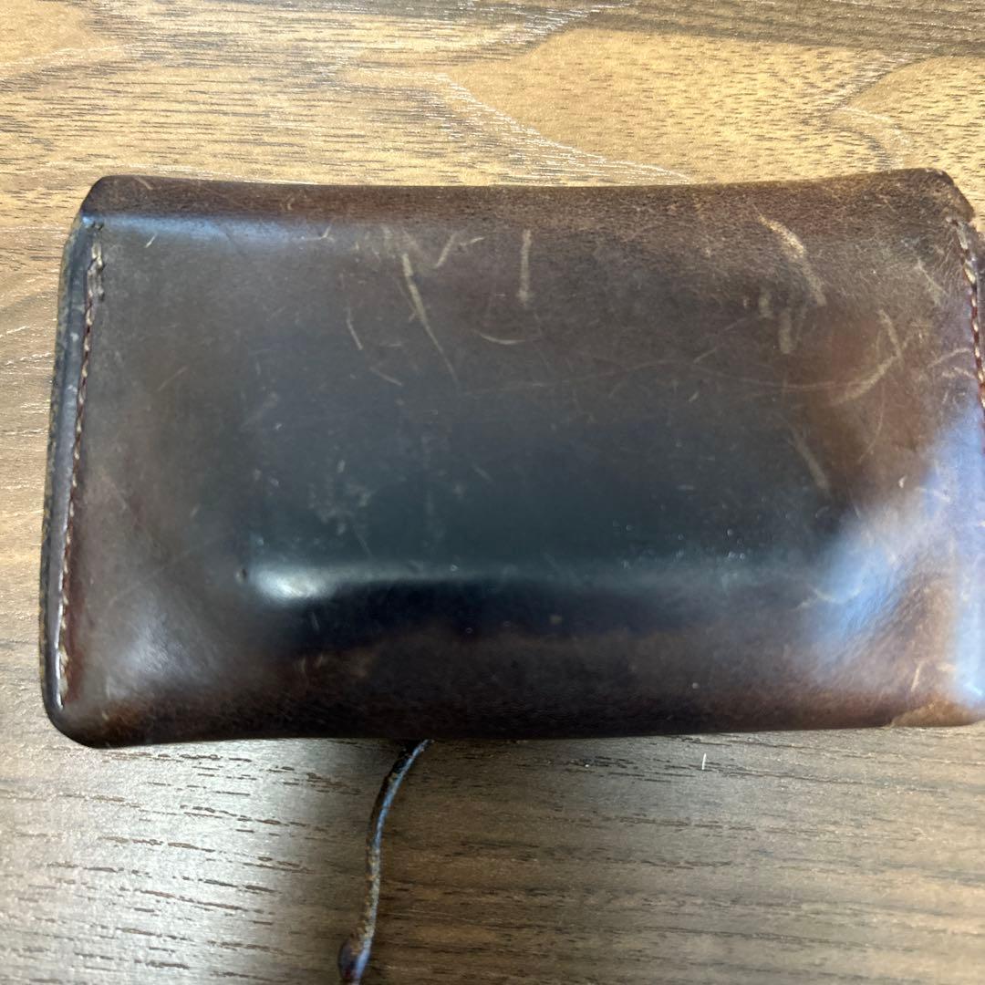 ブラウンレザー フラップ式長財布