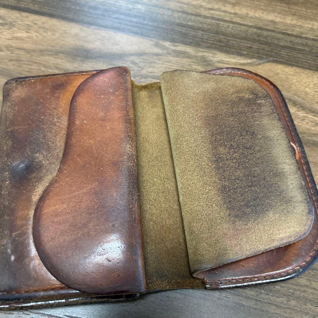 ブラウンレザー フラップ式長財布