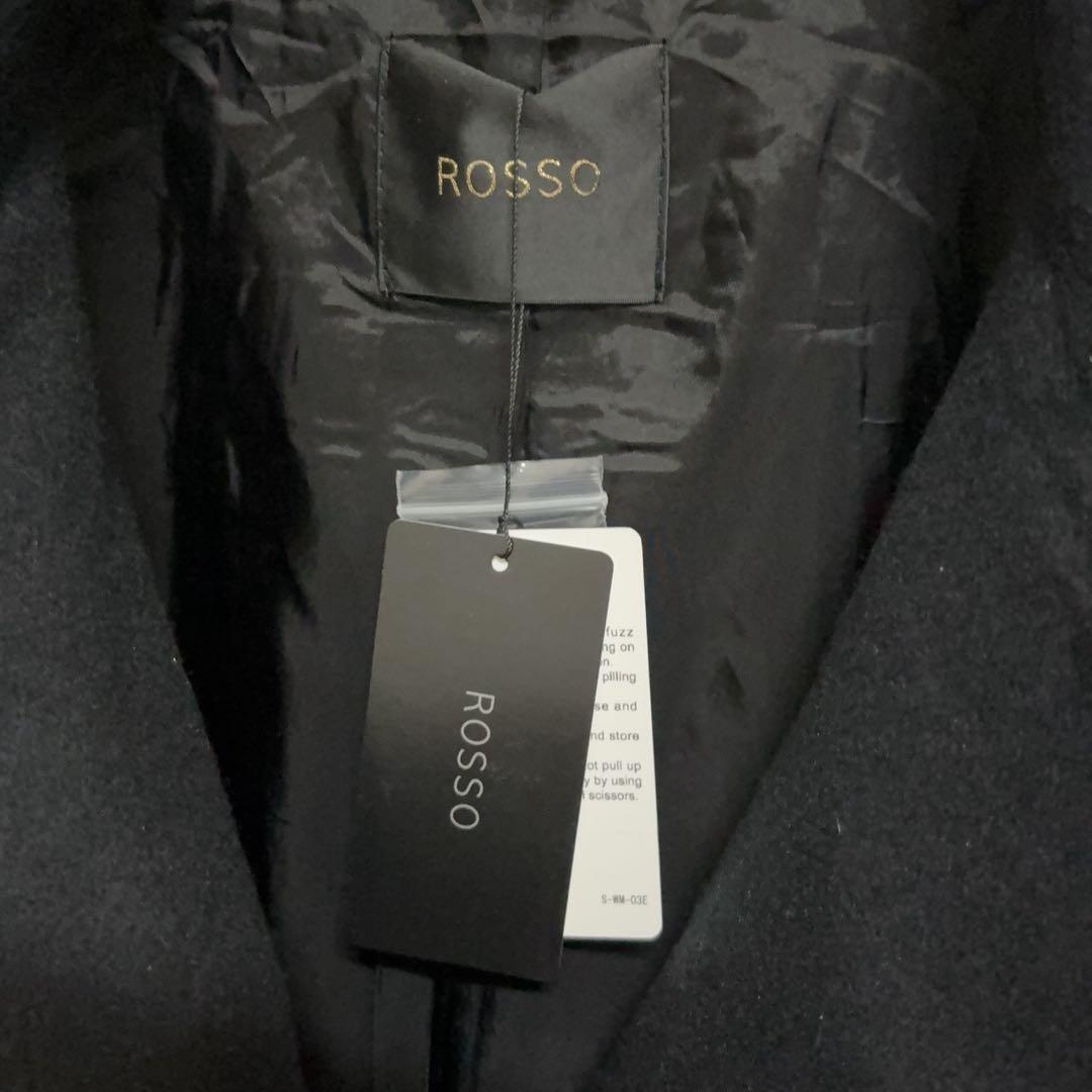 新品 タグ付き ROSSO ブラック カシミヤ混 チェスターコート