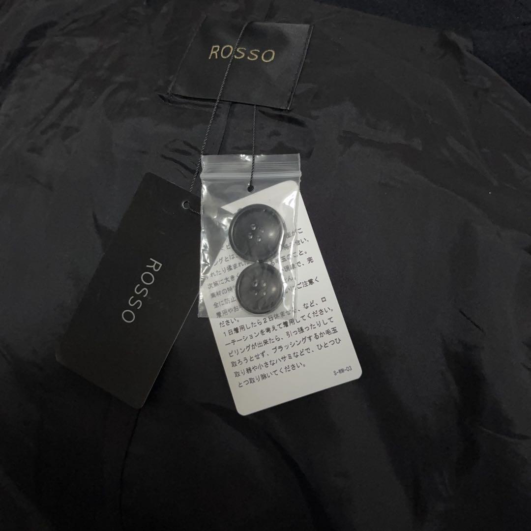 新品 タグ付き ROSSO ブラック カシミヤ混 チェスターコート